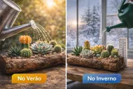 Cactos em diferentes estações do ano